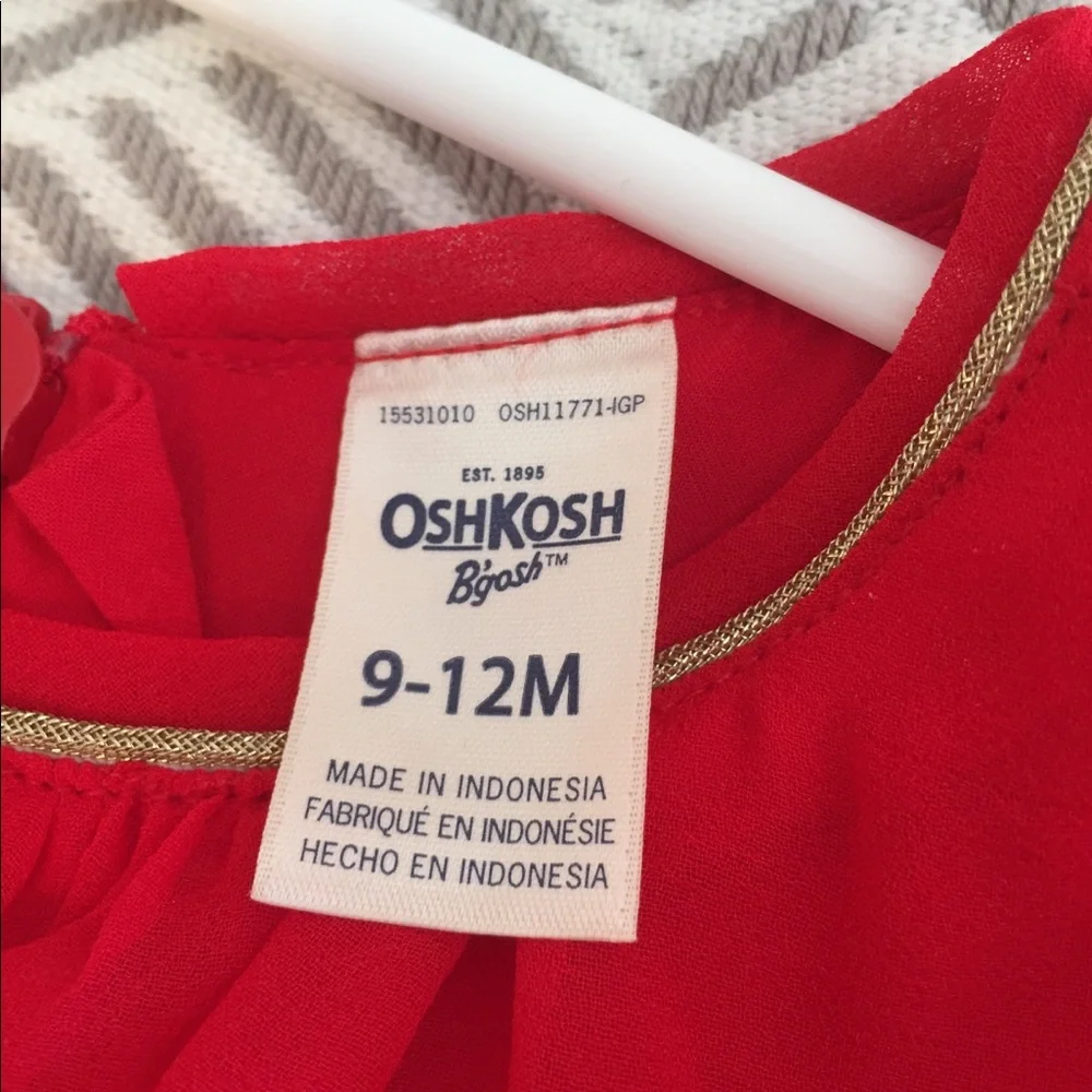 Osh Kosh B’gosh Red Formal Baby Dress 9-12 M